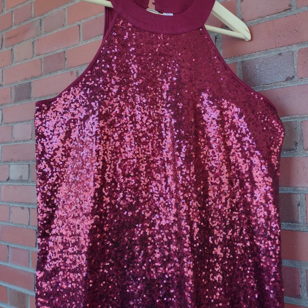 Sequined Burgundy Top, No Boundaries Brand in Size L